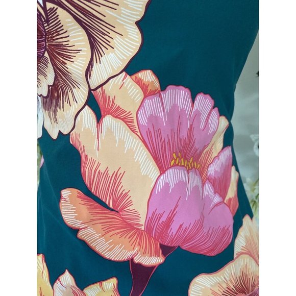 Women's 80s Retro Floral Swimsuit Strapless Convertible Straps Padded Strappy - Picture 5 of 11